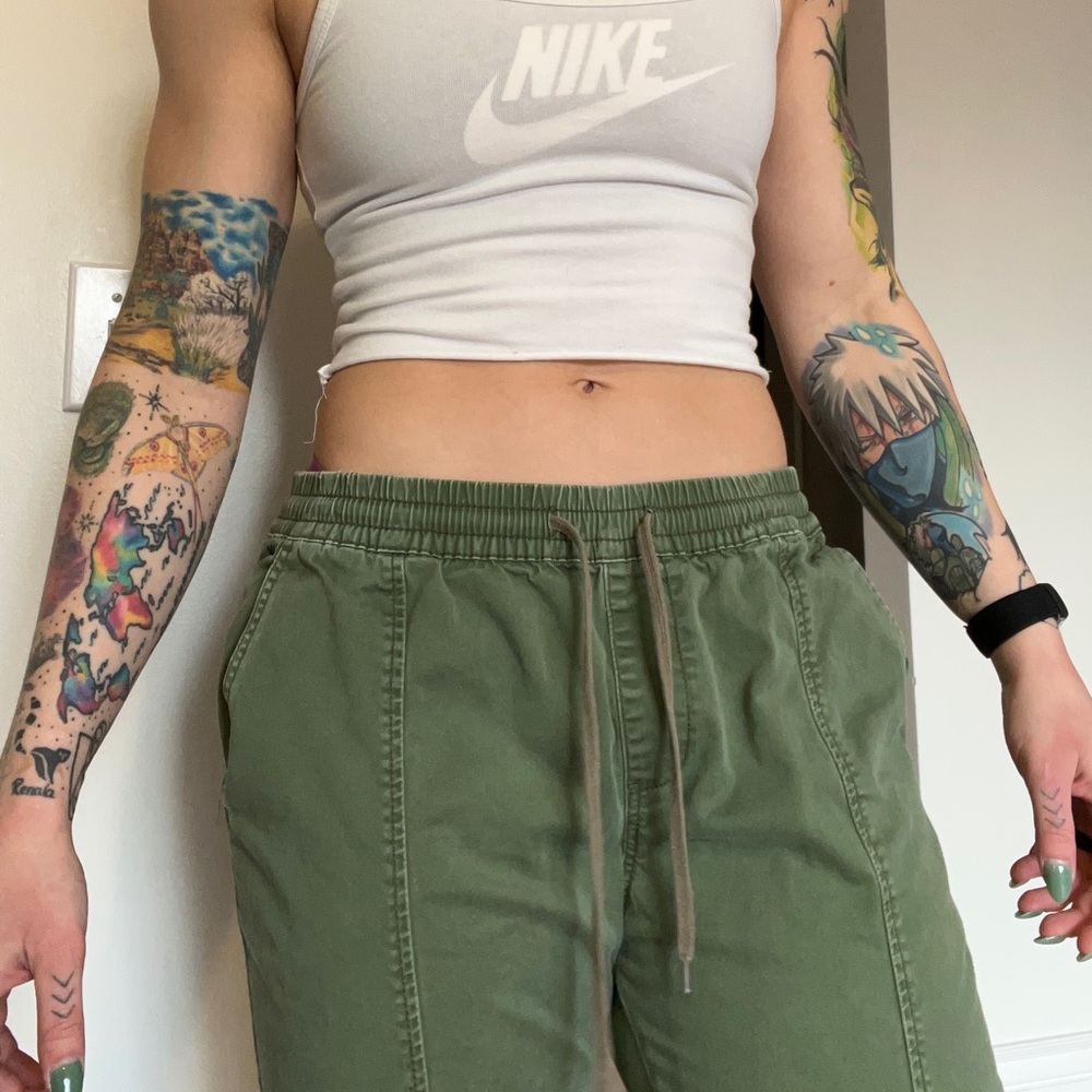 Army green pacsun bullhead cargo joggers size M